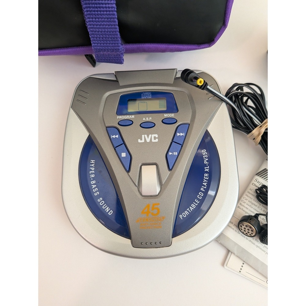 MINT JVC Portable CD Player Y2K CD Projects 20 CD Disc Wallet Case TESTED!